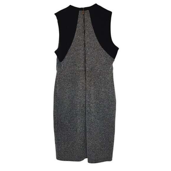DONNA KARAN Stretch Tweed Sheath Dress Women's 8 Marled Black Gray Preppy Office - Picture 8 of 15